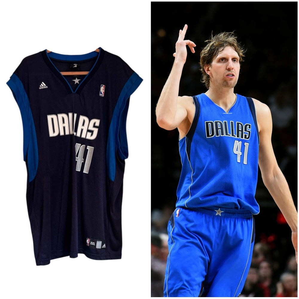 #41 Dirk Nowitzki Dallas Mavericks NBA ADIDAS Size XXL